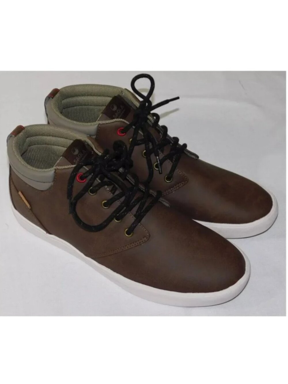 Saola Niseko Brown Vegan Leather Sneakers Shoes
